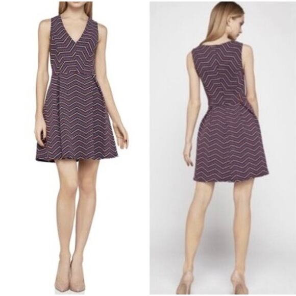 BCBG | BCBGeneration | Red Multicolor Fit and Flare Dress | Size 0 - Picture 2 of 7